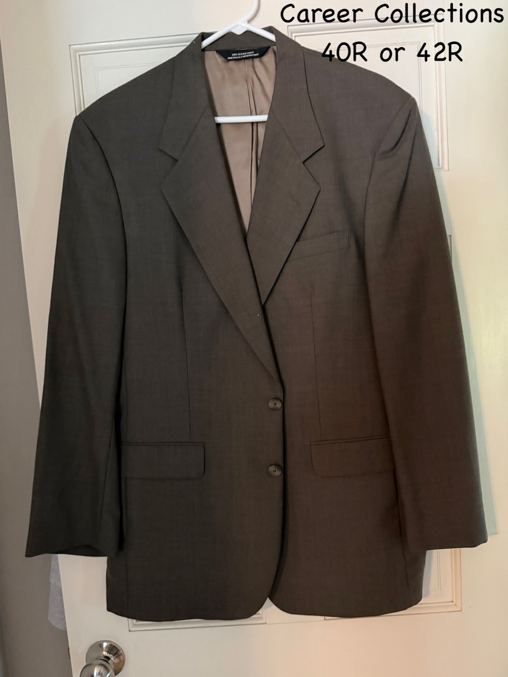 Men's Olive-Brown Two-Button Suit Jacket
